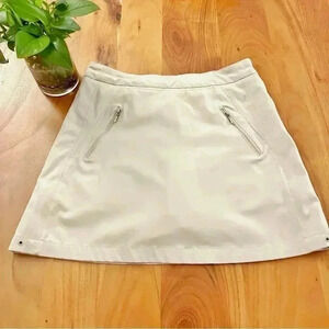 Lopez Golf Skort Mini Skirt Beige Minimalist A line  High Waisted Athleisure.
